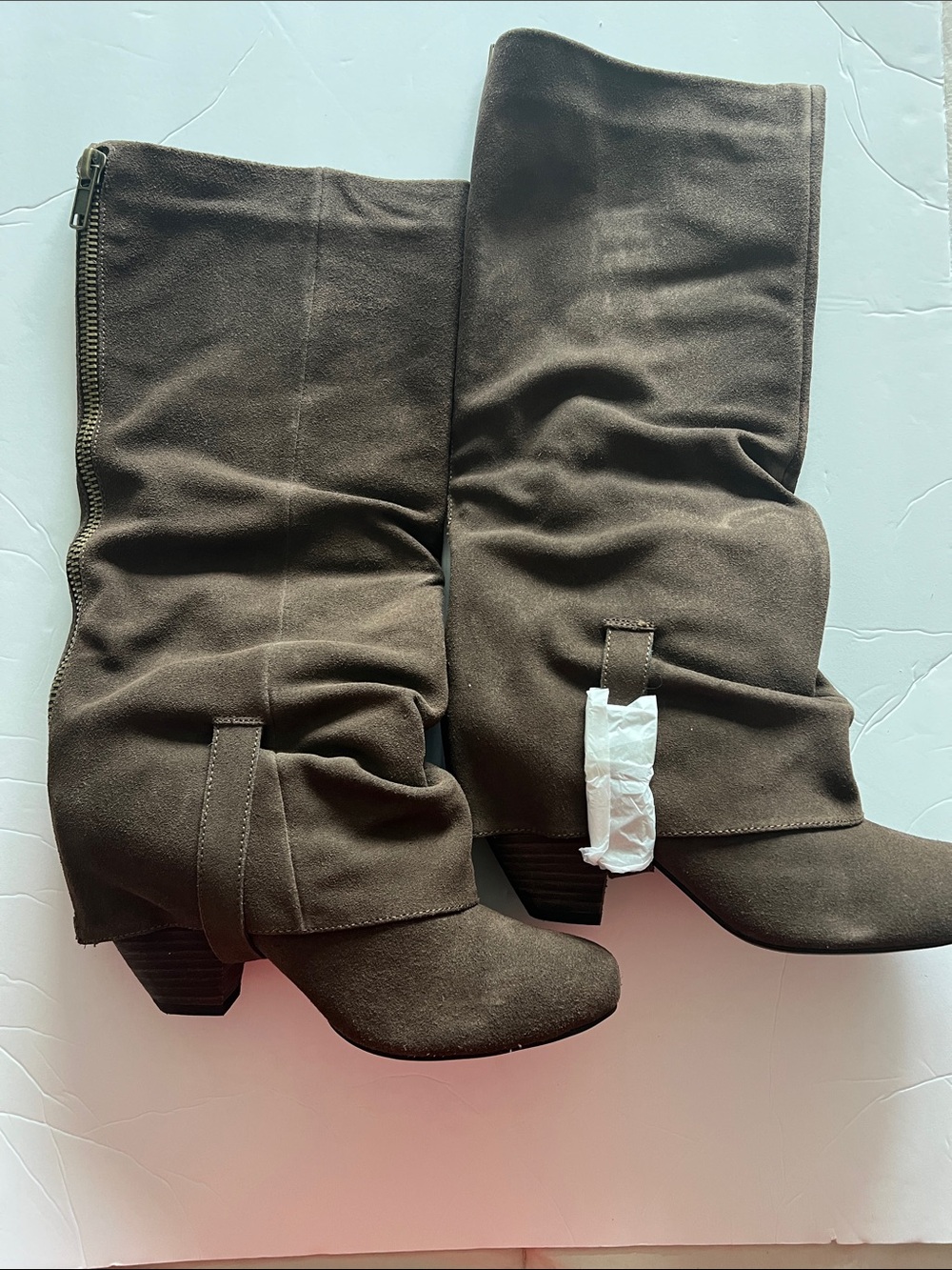 naughty monkey Taupe Mid-Calf Slouch Heeled Boots